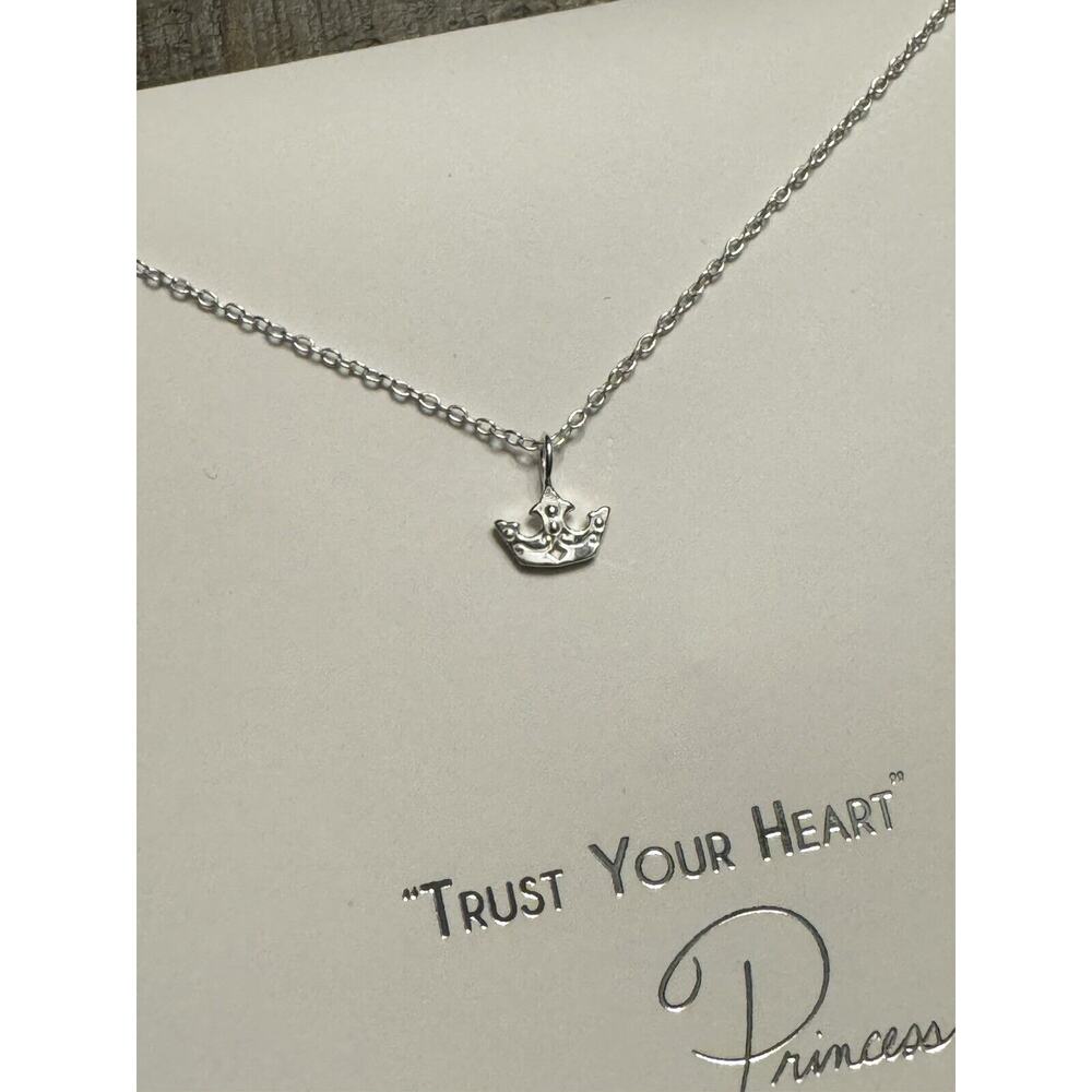 Disney Parks Collection STERLING Silver necklace Aurora Sleeping Beauty Crown